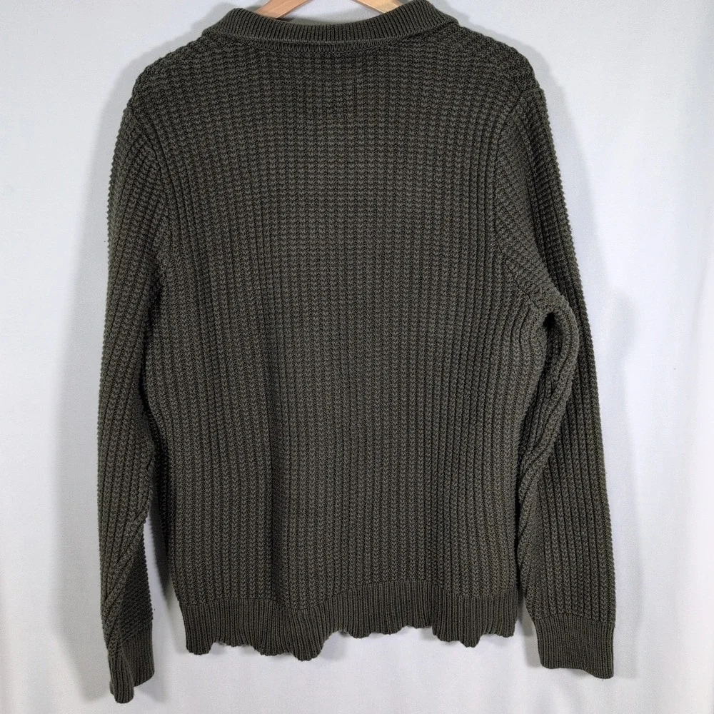 St John's Bay Sweater Mens Green Heavy  Knit Blend  Sz Large